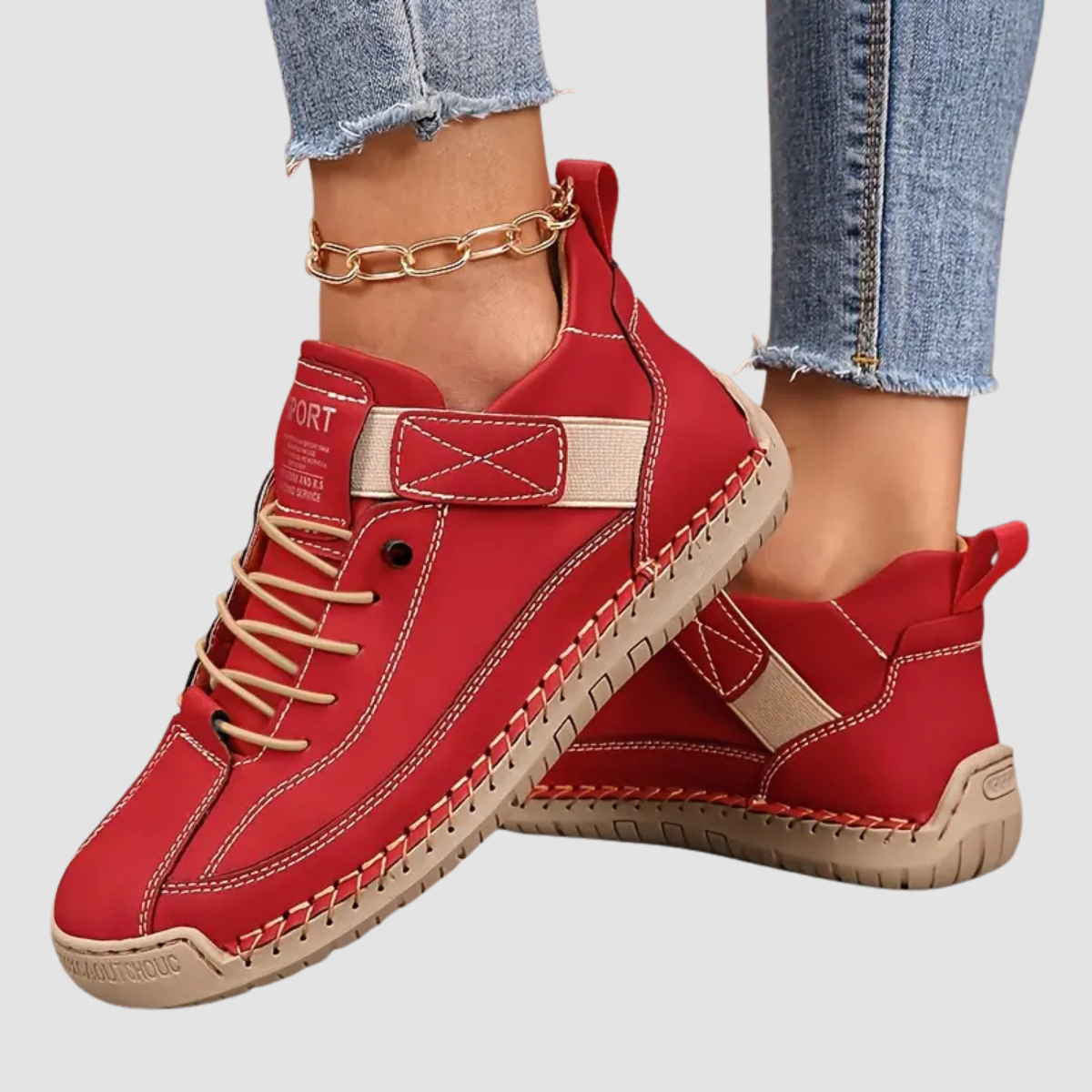 Lace-Up Walking Trainers in Canvas with Cushioned Sole | Women's Spring & Summer Athletic Footwear | Koossa