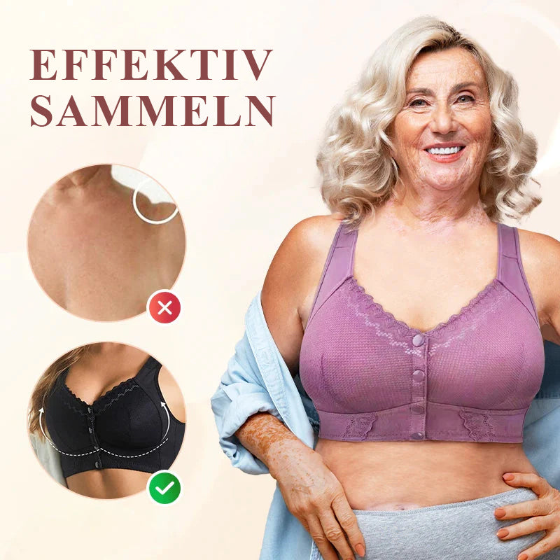 Women's Front-Fastening Soft Cup Bra — Wireless Comfort Bra with Wide Band for All-Day Support | Koossa