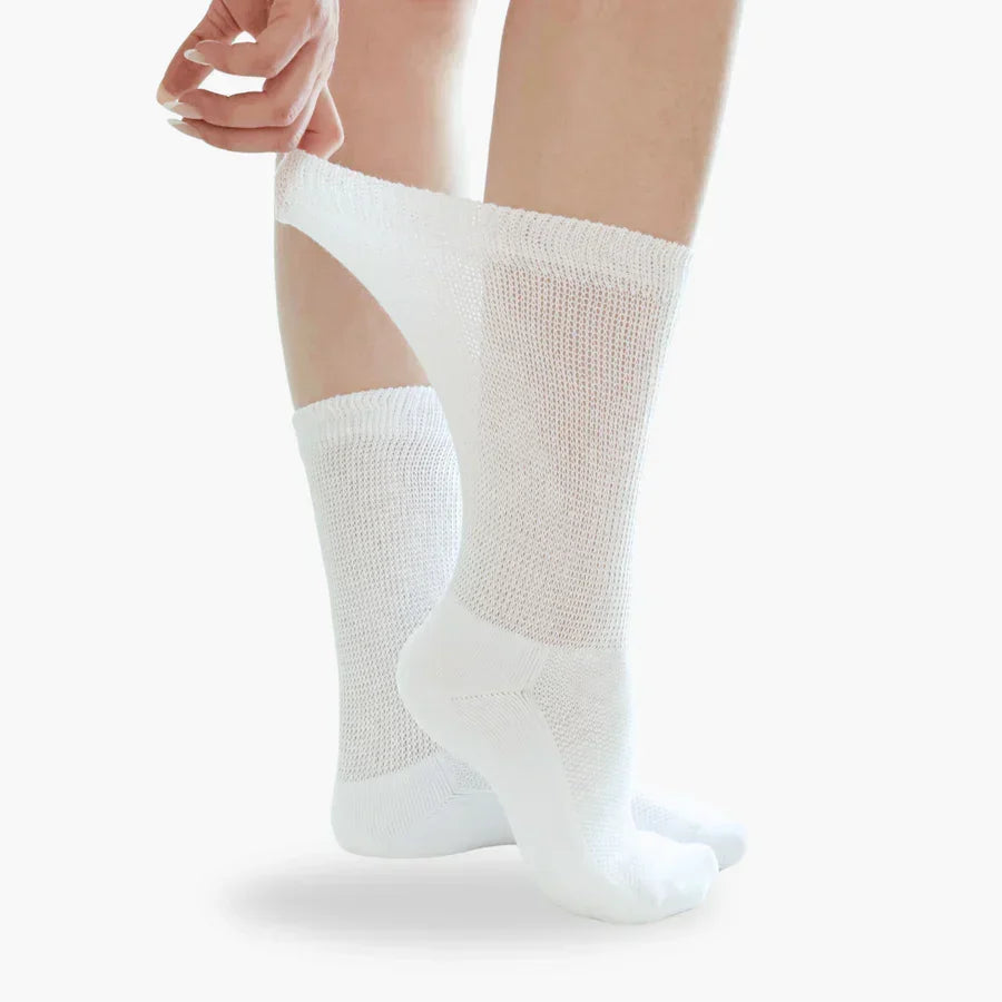 Seamless Diabetic Socks Cotton Circulation Support for Sensitive Feet Neuropathy Non-Binding Cushioned Heel Odor Control Daily Comfort | Lonoma