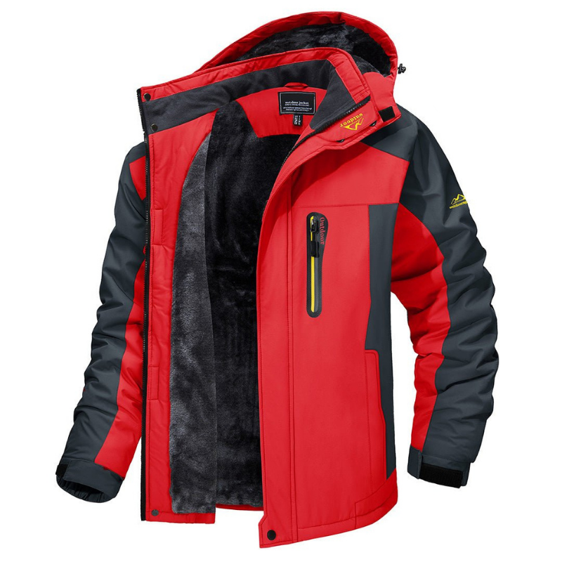 Men's Insulated Winter Coat Waterproof Windproof Hooded Jacket for Hiking Skiing Camping Cold Weather Outdoor Activities | Lonoma