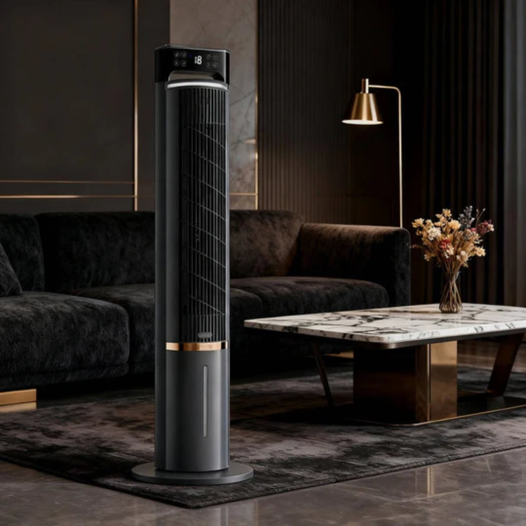 Refroidisseur d'air mobile à réservoir d'eau avec minuterie programmable et trois vitesses pour bureau et chambre | Koossa