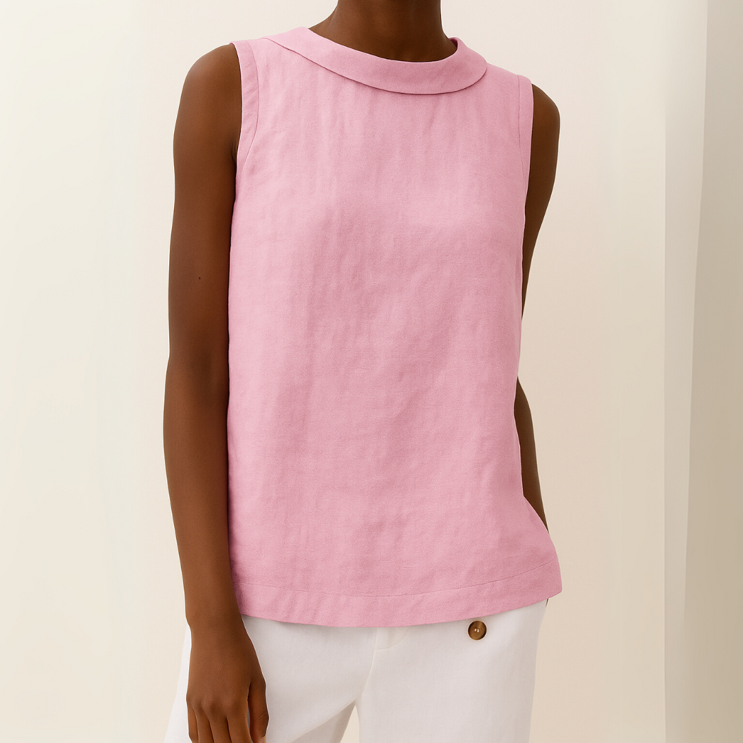 Women's Sleeveless Roll Neck Top in Soft Drape Fabric for Casual Elegance and Everyday Wear | Koossa