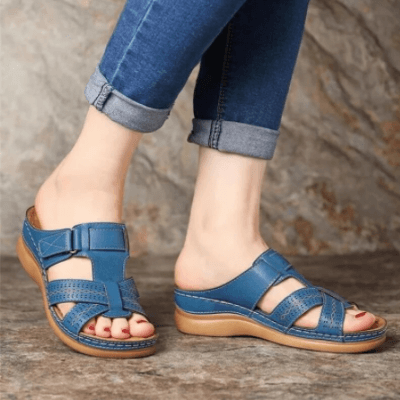 Women's Open-Toe Wedge Sandals with Cushioned Sole — Comfortable Summer Sandals for Everyday Wear & Travel | Koossa