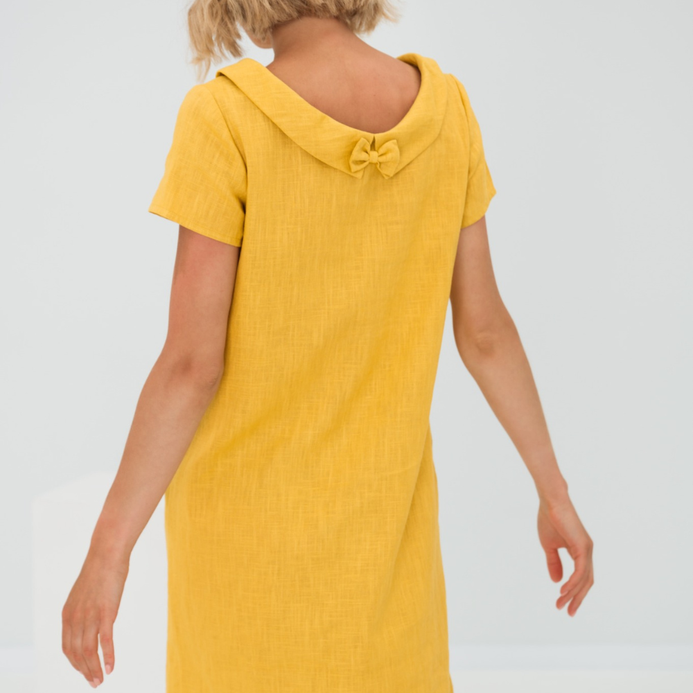 Women's Short Sleeve Midi Dress with Pockets — Elegant Summer Dress for Garden Parties & Daywear | Koossa
