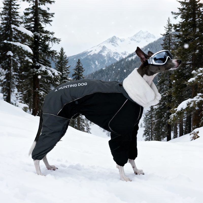 Dog Winter Onesie Fleece Lined Waterproof Whippet Greyhound Sizes 1–10 Leash Opening Windproof Suit | Koossa