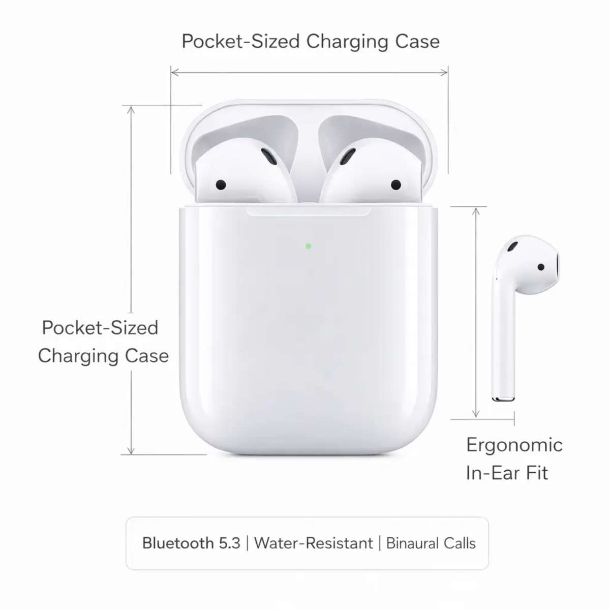 True Wireless Earbuds with Charging Case - Bluetooth In-Ear Headphones with Mic for Music, Calls & Workouts | Lonoma