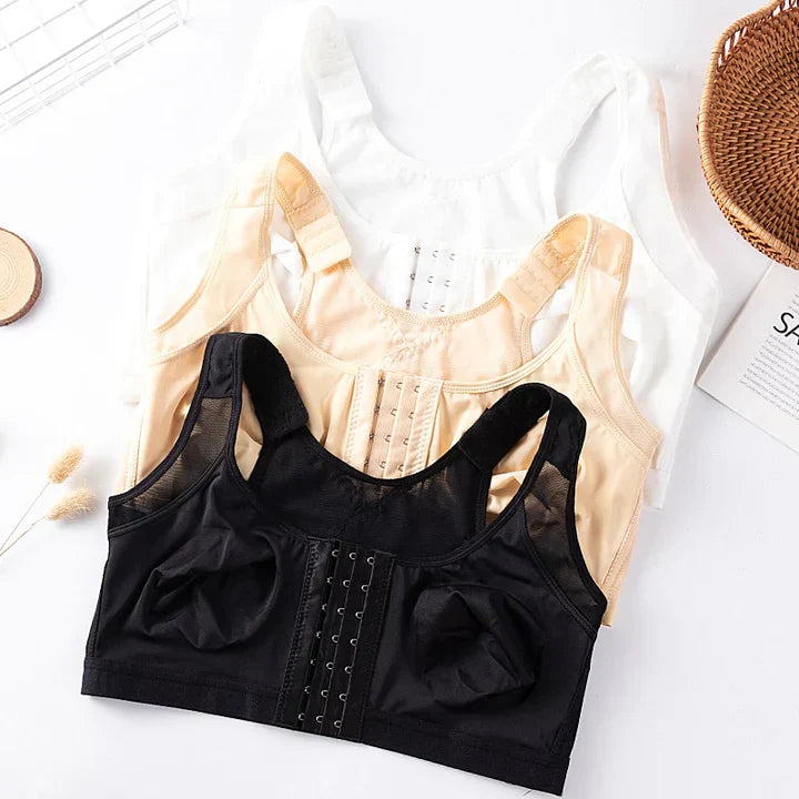 Women's Posture-Correcting Front-Fastening Wireless Bra — Everyday Comfort & Back Support for Mature Women | Koossa