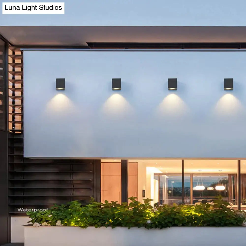 LED Outdoor Wall Light, Black or Gray Aluminum Square & Round Sconce, IP65 Waterproof Porch, Garage, Patio & Garden Wall Lamp | Lonoma