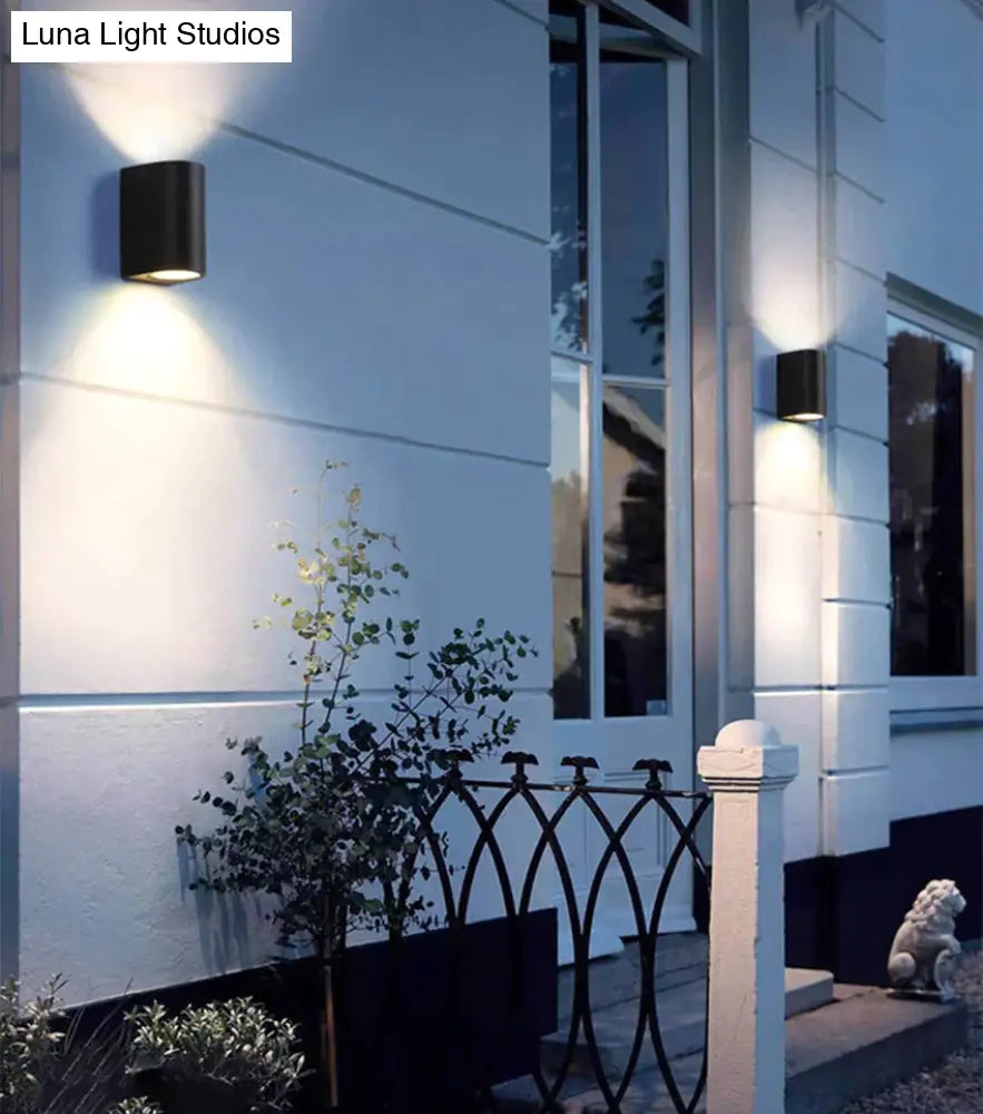 LED Outdoor Wall Light, Black or Gray Aluminum Square & Round Sconce, IP65 Waterproof Porch, Garage, Patio & Garden Wall Lamp | Lonoma