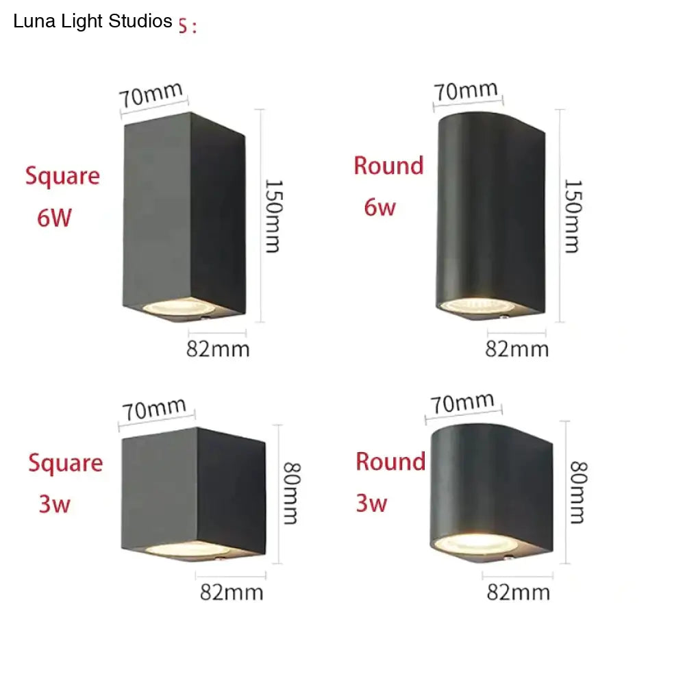 Outdoor LED Wall Sconce Square Aluminum Waterproof IP65 Porch Light Garden Exterior Modern Black Gray | Lonoma