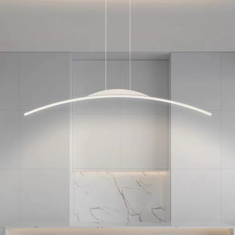 LED Curved Bar Pendant Light Black Gold Dimmable Hanging Fixture Modern Kitchen Island Dining Living Room Adjustable Ceiling Lamp | Lonoma