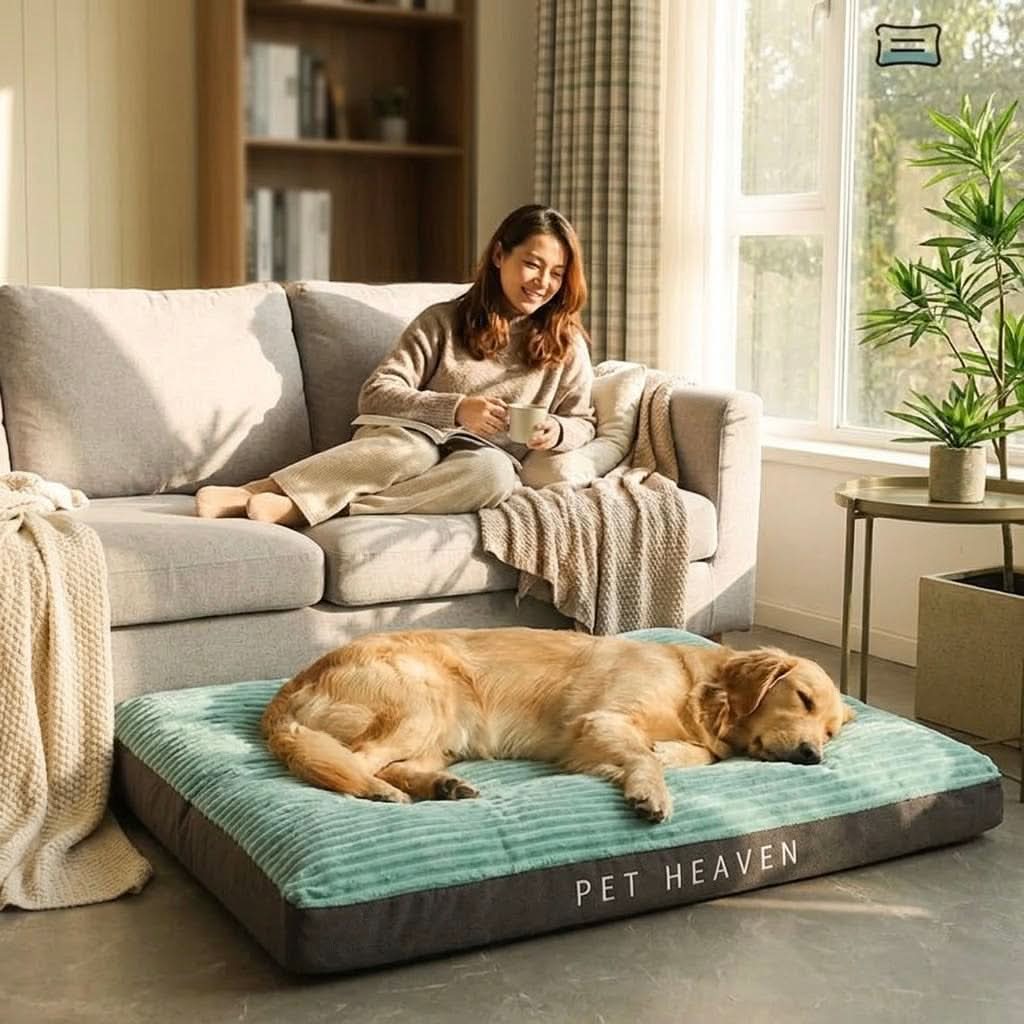 Dog Bed Orthopedic Memory Foam Flakes Washable Cover Anti-Slip Joint Support Senior Pets | Koossa