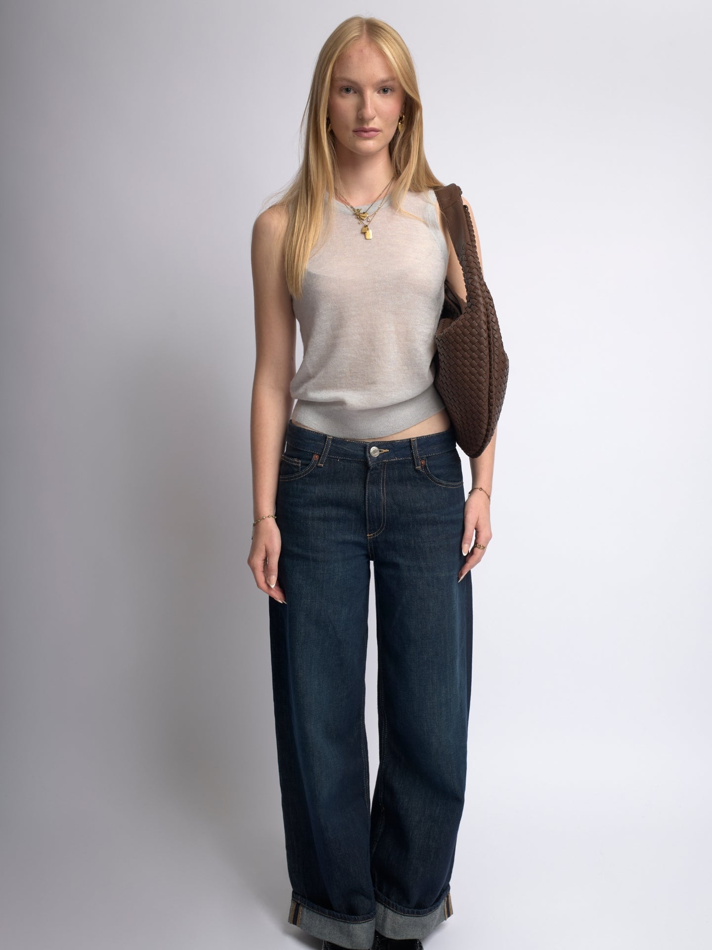 Woven Leather Hobo Bag with Soft Structure in Black, Wine Red, Sage Green & More | Koossa