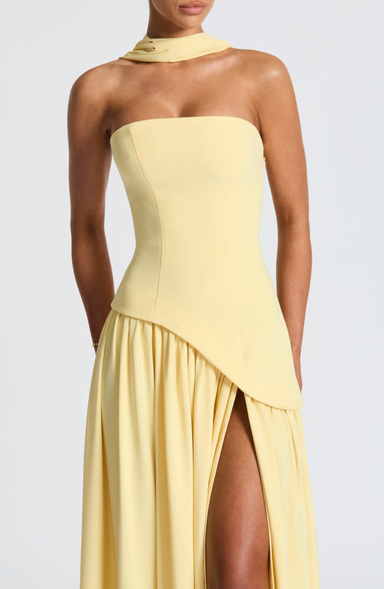 Women's Backless Maxi Dress with Delicate Straps — Elegant Evening Dress for Summer Occasions & Special Events | Koossa