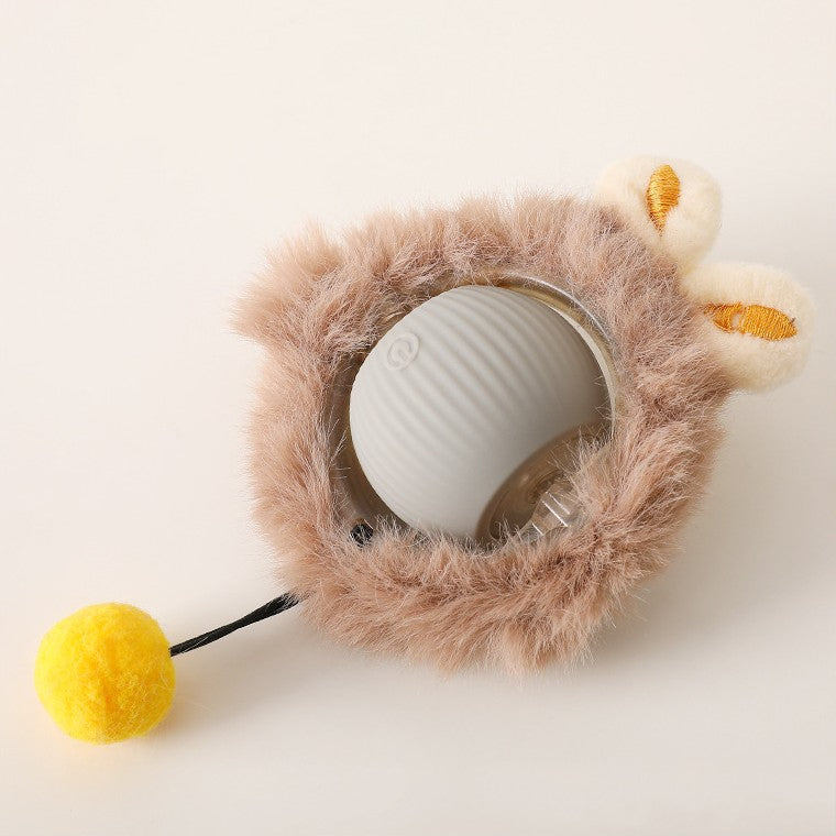 Dog Toy Interactive Rolling Ball Automatic Movement Plush Tail USB Rechargeable Self-Rolling Chaser Fetch Play Indoor | Koossa