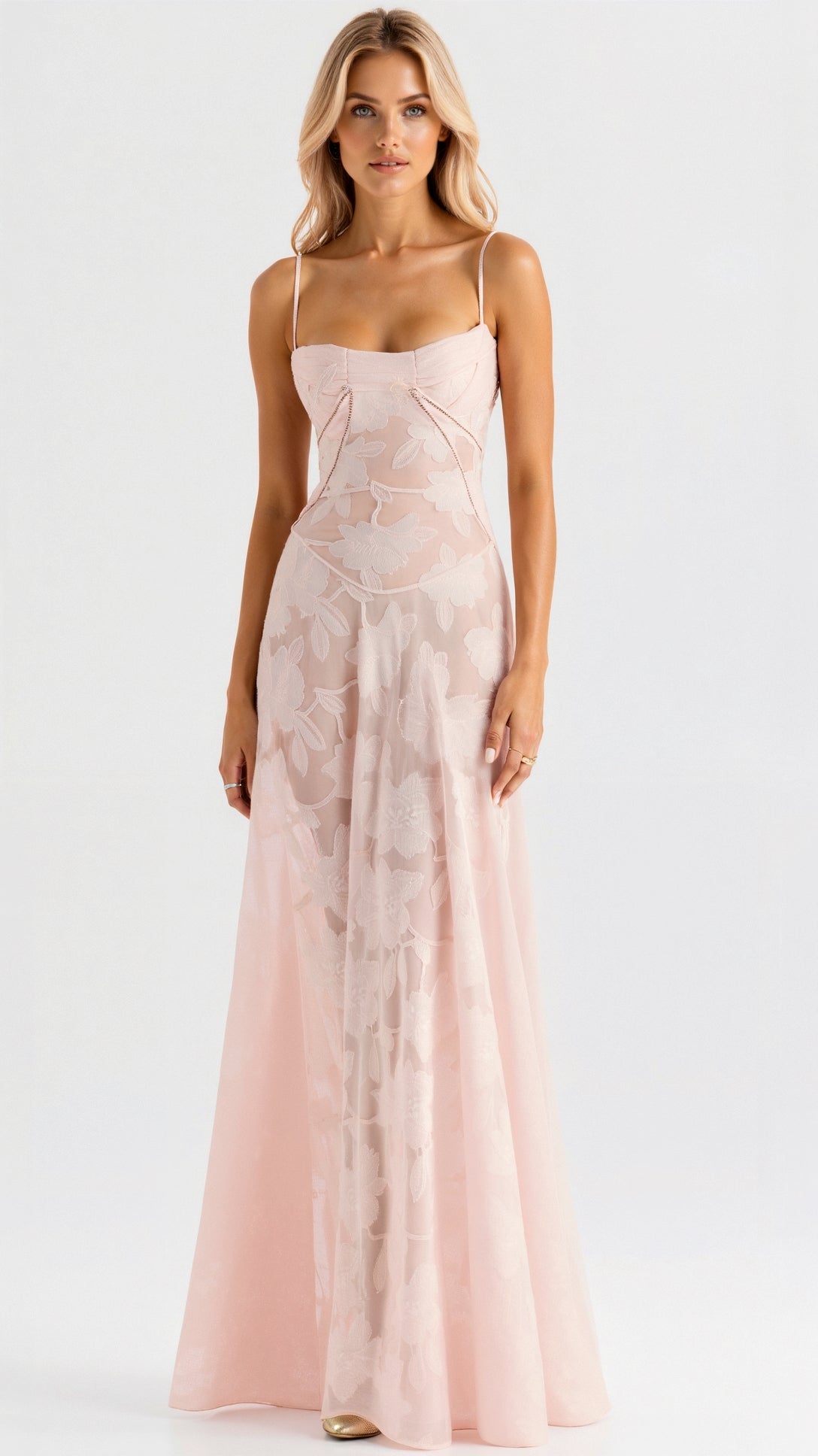 Women's Floor-Length Slip Dress in Satin-Finish Fabric for Summer Weddings and Elegant Evening Celebrations | Koossa
