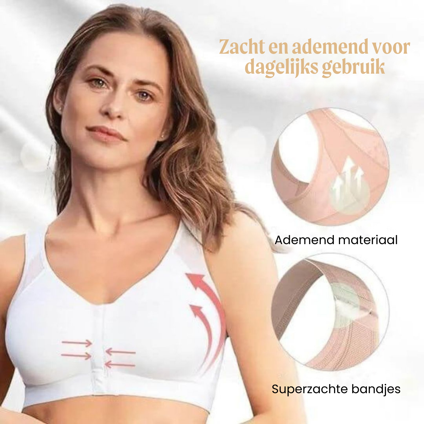Women's Posture-Correcting Front-Fastening Wireless Bra — Everyday Comfort & Back Support for Mature Women | Koossa