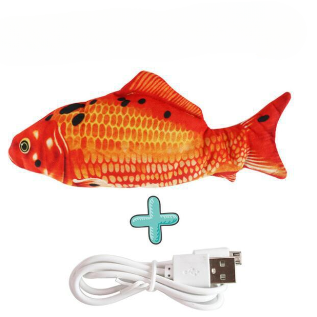 Cat Floppy Fish Toy USB Rechargeable Motion Sensor Catnip Cotton Plush Wiggling Fish Kicker Indoor Kitten Hunt | Koossa