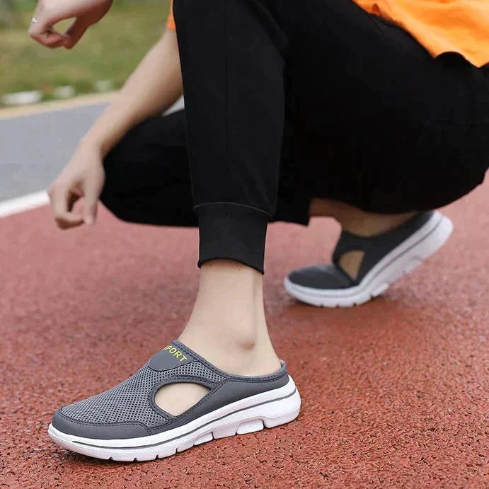 Men's Breathable Mesh Slip-On Slippers — Lightweight Orthopaedic Mule Shoes for Indoor & Outdoor Comfort | Koossa