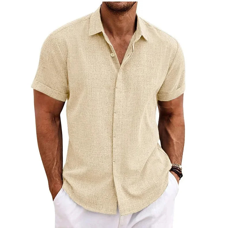 Men's Linen Short Sleeve Shirt — Relaxed Fit Summer Shirt for Casual Wear & Weekend Occasions | Koossa