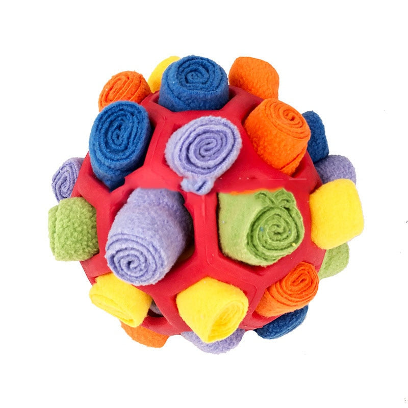 Dog Snuffle Ball Treat Dispenser Foraging Toy Fleece Fabric Nose Work Puzzle Interactive Feeder Slow Eating Enrichment | Koossa