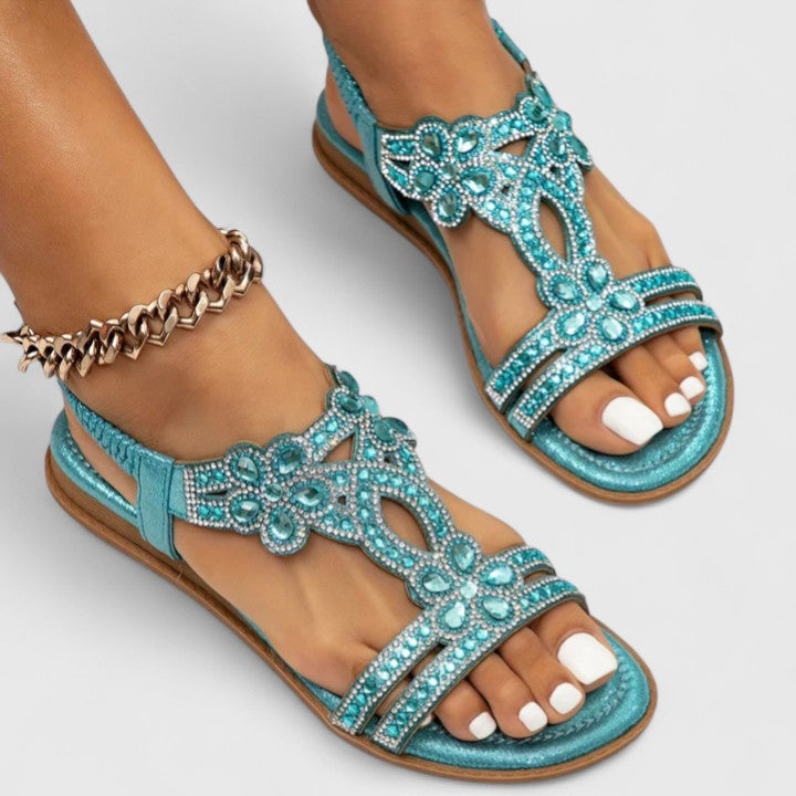 Women's Beaded Orthopedic Sandals | Supportive Comfort Footwear with Decorative Detail | Lightweight Summer Sandals for All-Day Wear | Koossa