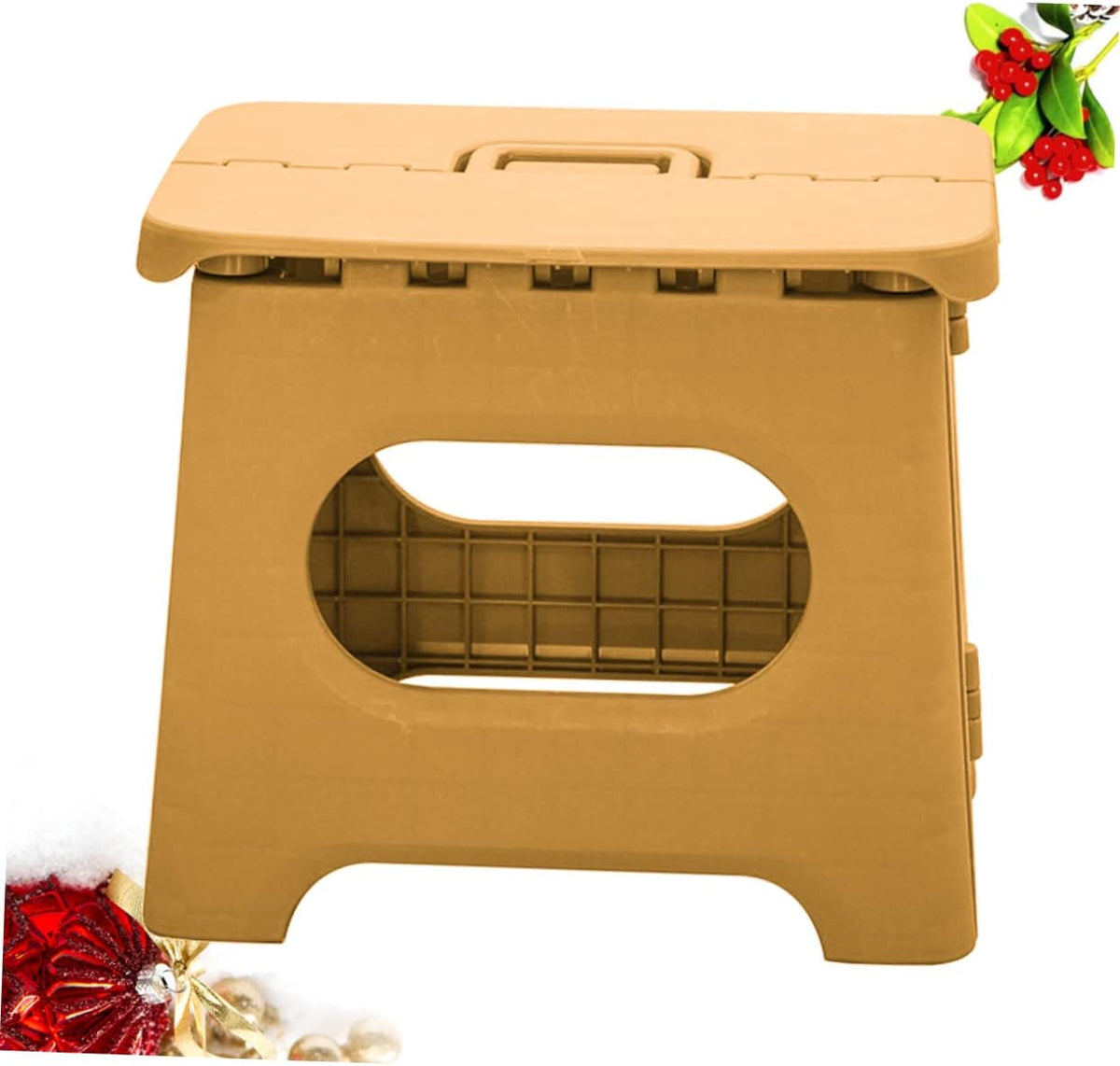 Folding Step Stool with Handle for Kitchen Bathroom Camping – Portable Lightweight 300 lb Capacity Non-Slip | Lonoma