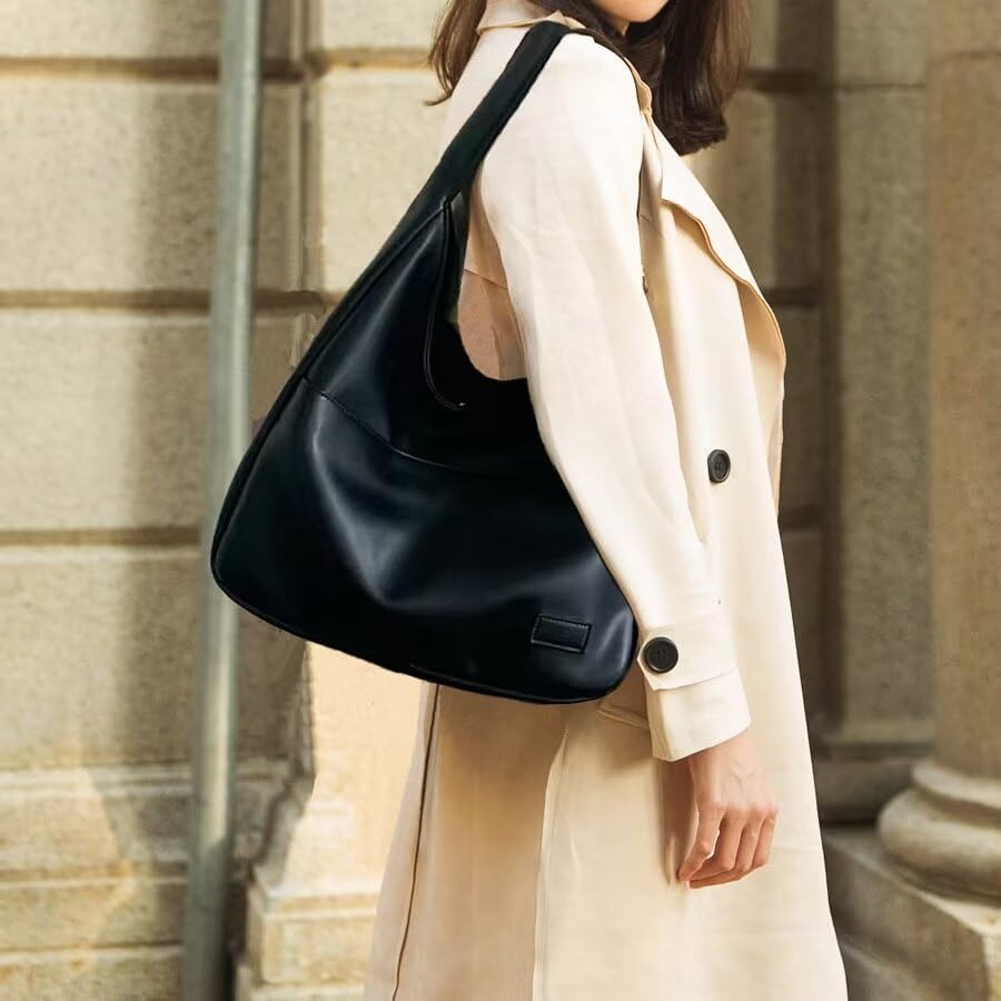 Soft Faux Leather Shoulder Bag in Contemporary Minimalist Silhouette for Work and Weekend Styling | Koossa