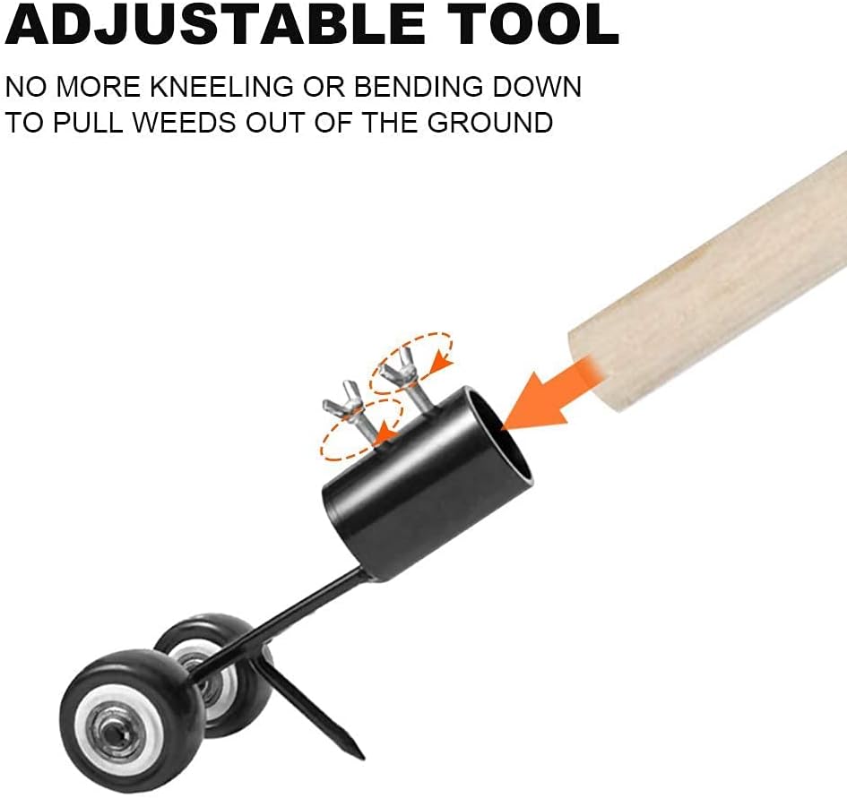 Rolling Weed Removal Tool for Paving Joints, Steel Crack Weeder for Driveways, Patios & Walkways, Stand-Up Manual Garden Scraper | Lonoma