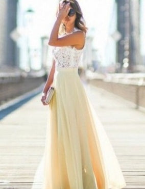 Women's Sleeveless Floral Lace Maxi Dress — Elegant Long Dress for Spring Weddings & Garden Parties | Koossa