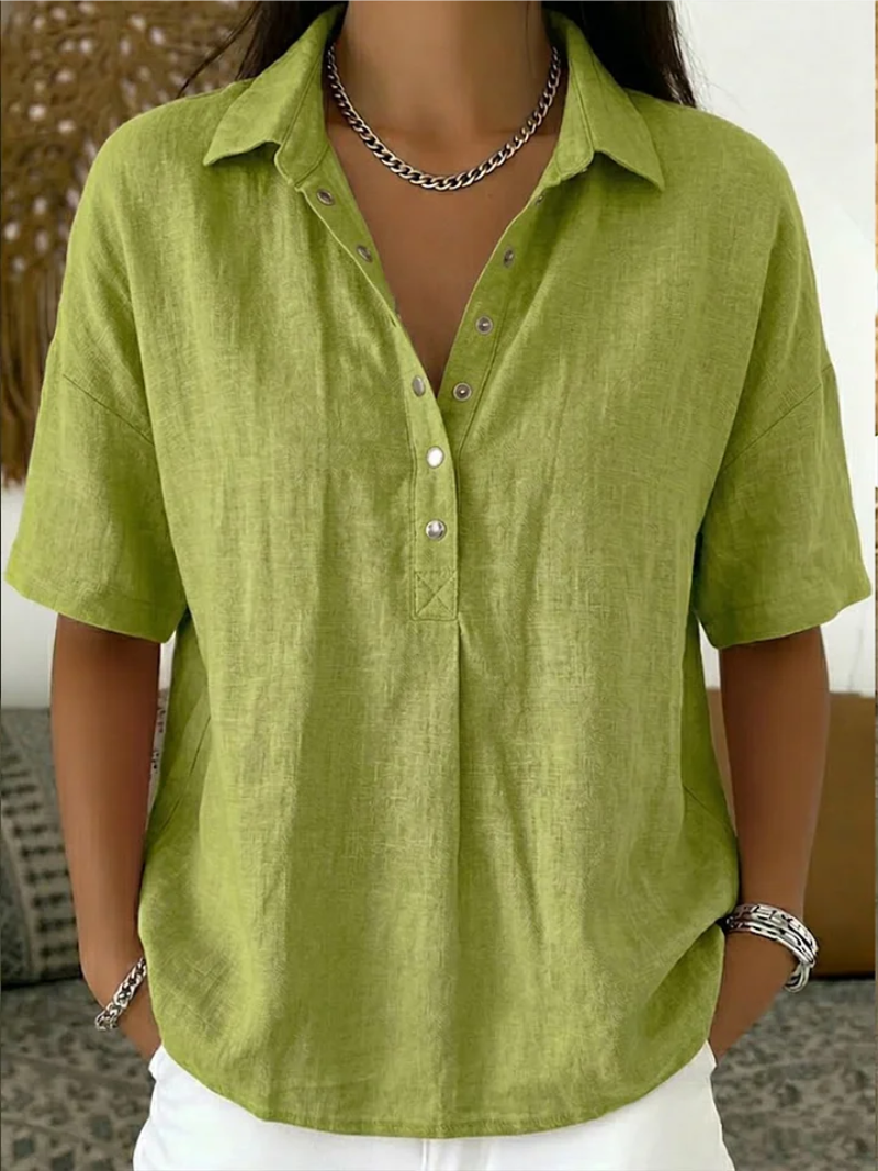Lightweight Cotton Button-Through Collared Shirt in Seven Versatile Shades | Koossa