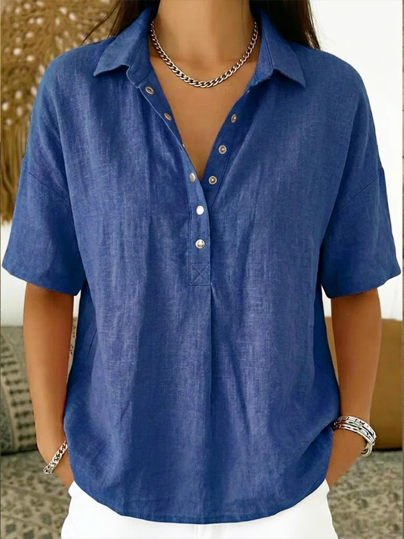 Lightweight Cotton Button-Through Collared Shirt in Seven Versatile Shades | Koossa