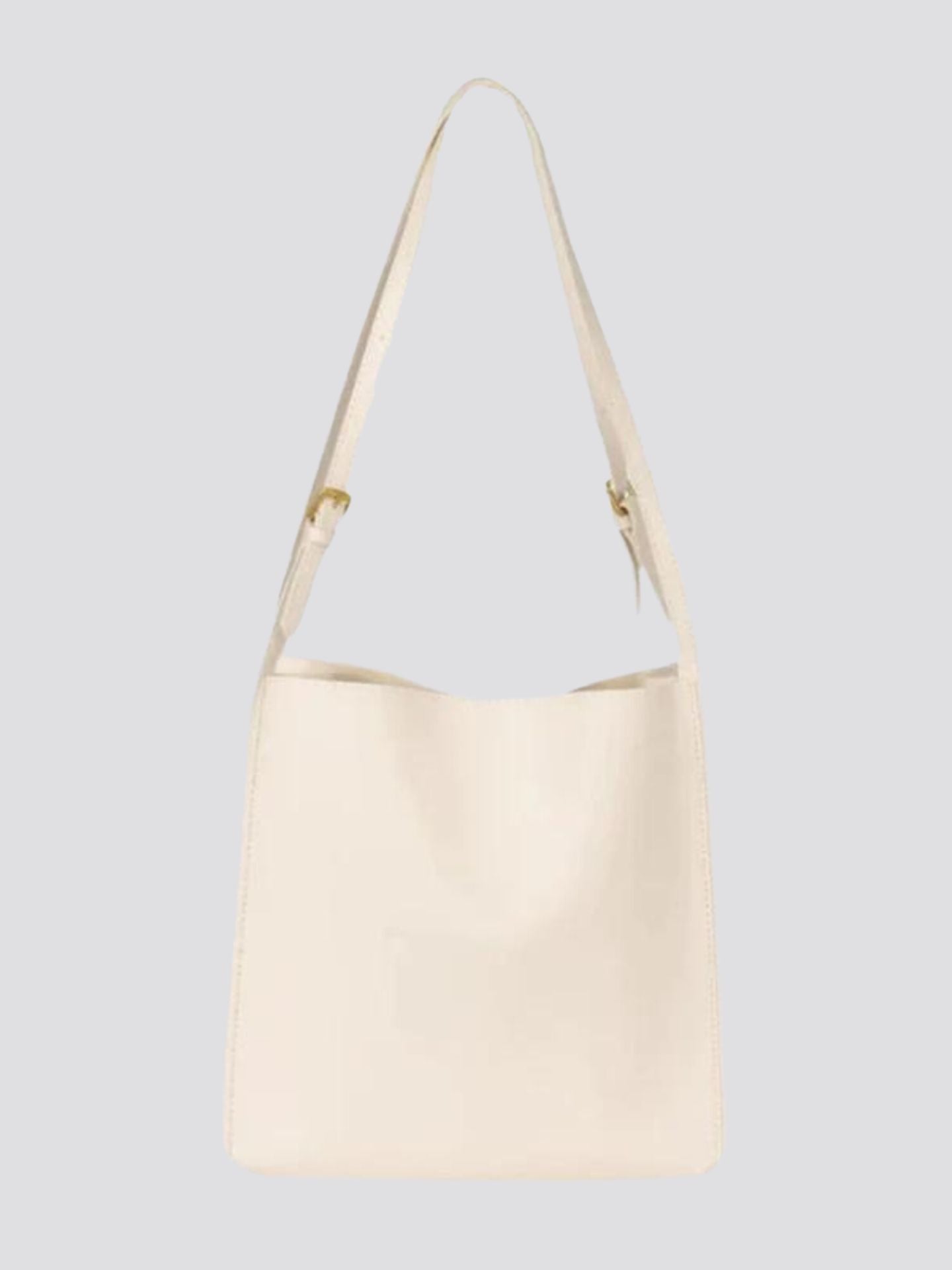 Structured Leather Shoulder Bag with Adjustable Strap and Secure Divider | Koossa