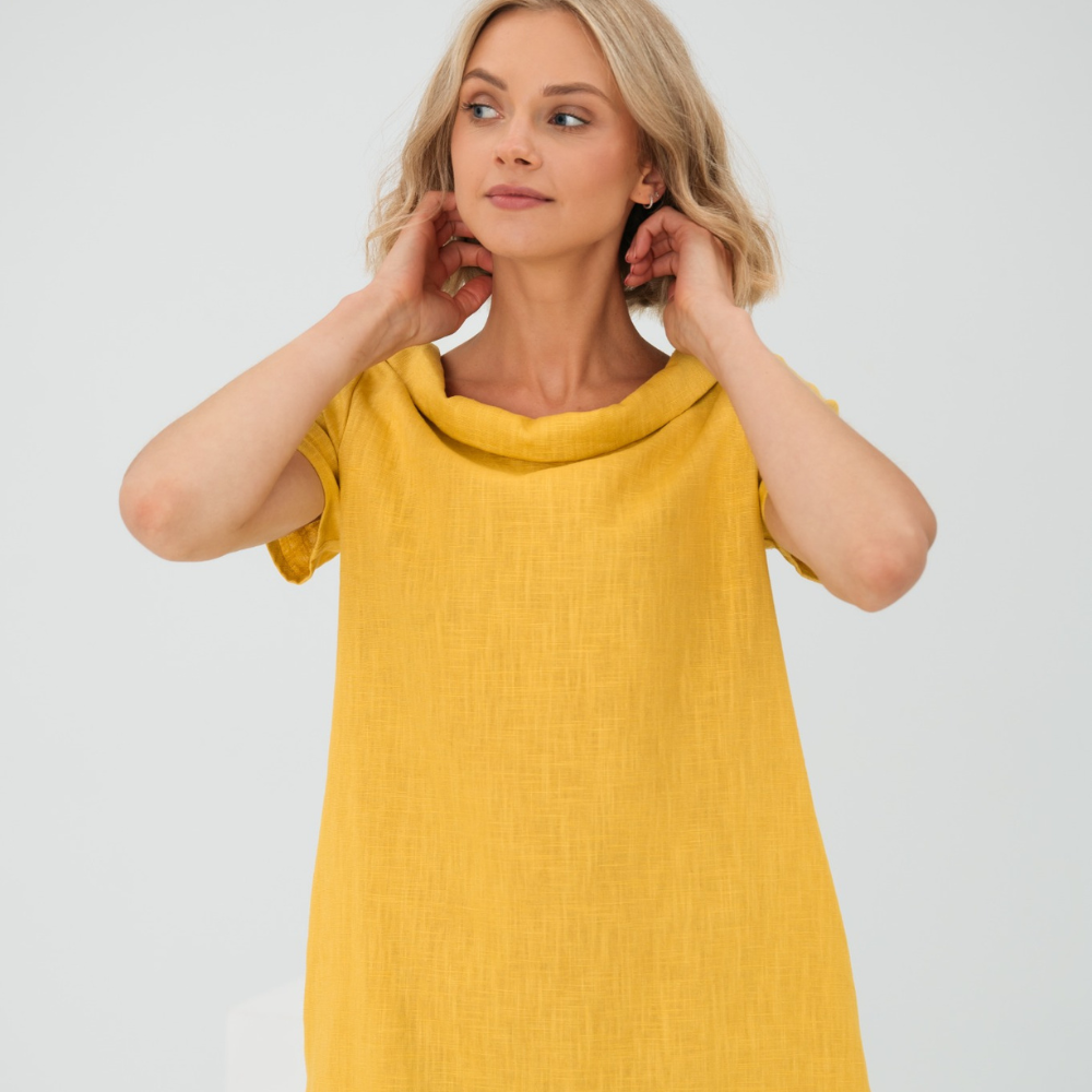 Women's Short Sleeve Midi Dress with Pockets — Elegant Summer Dress for Garden Parties & Daywear | Koossa
