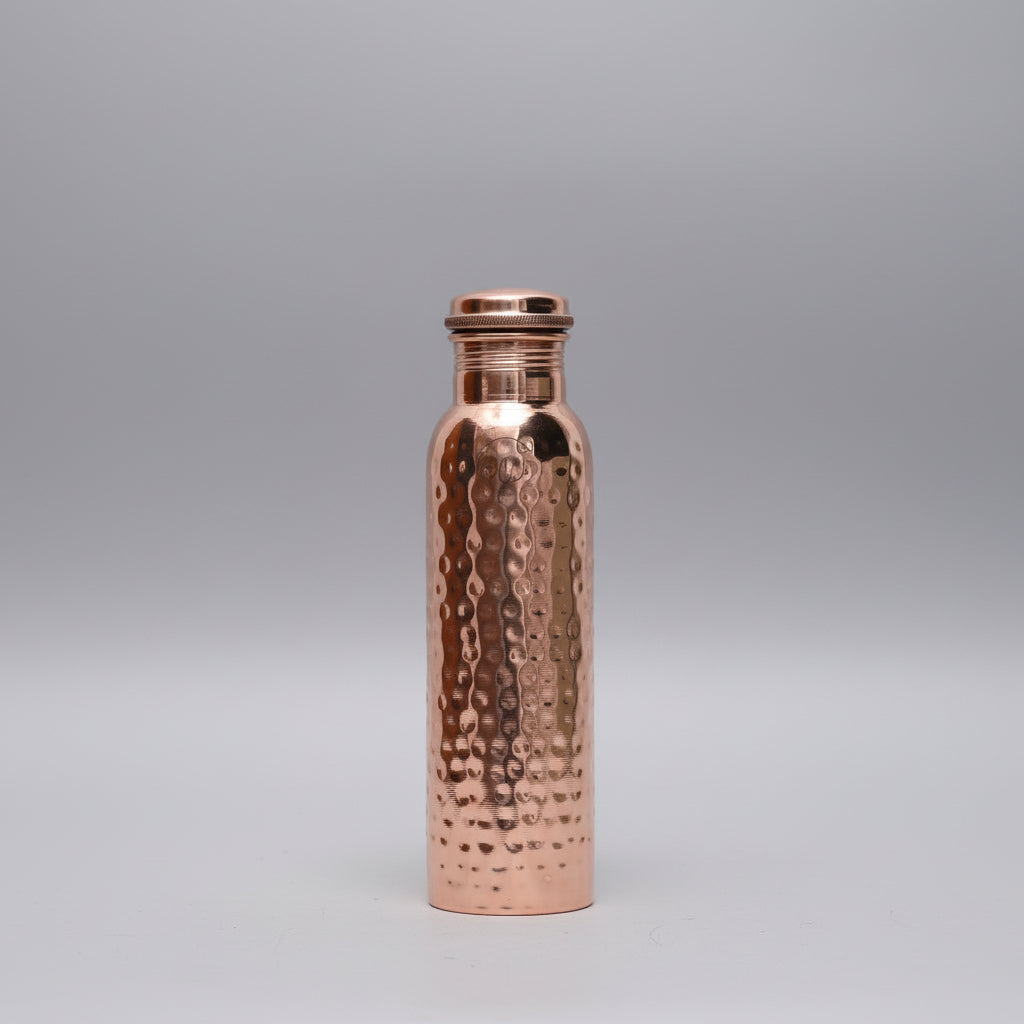 Bouteille en Cuivre Martelé 800 ml Étanche Ayurveda Yoga Bureau Boisson Durable Réutilisable Design Artisanal | Koossa