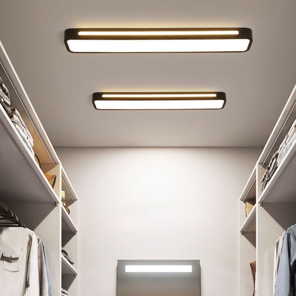 Low-Profile LED Flush Mount Ceiling Light, 19-31 in Black or White Acrylic, Modern Hardwired Fixture for Bedroom, Hallway & Entryway | Lonoma