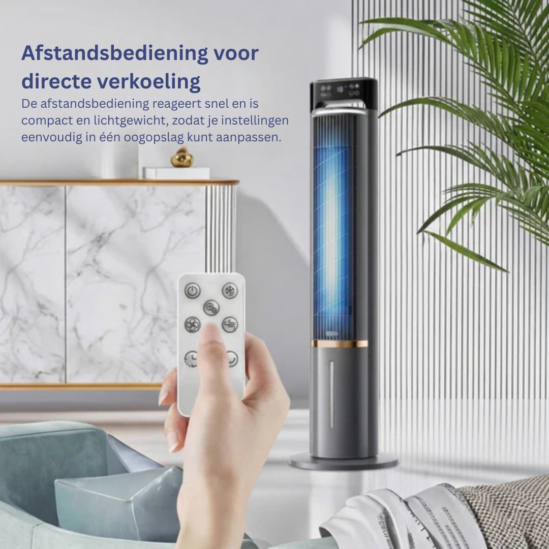 Refroidisseur d'air mobile à réservoir d'eau avec minuterie programmable et trois vitesses pour bureau et chambre | Koossa