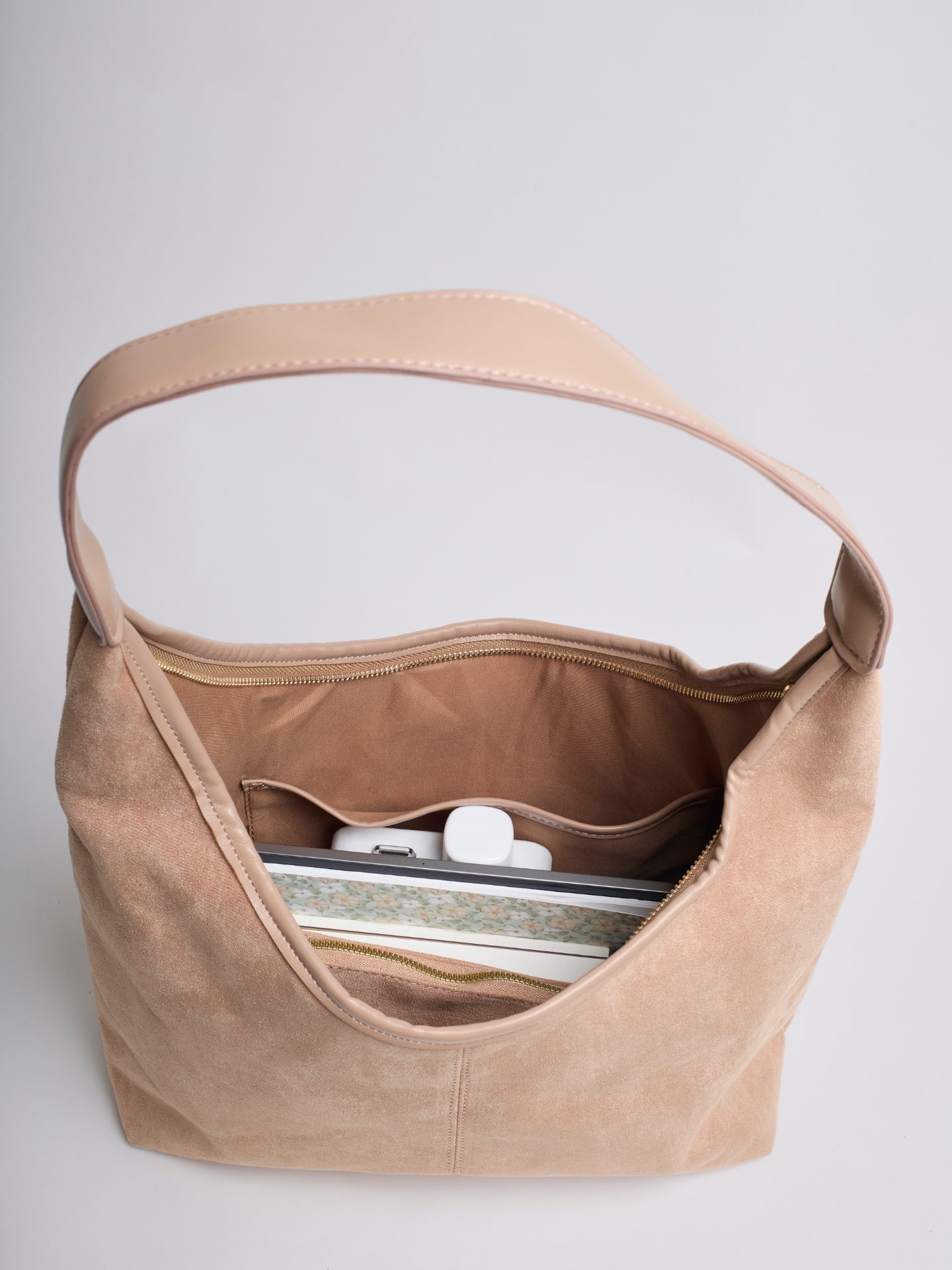 Slouchy Suede-Effect Hobo Bag with Single Shoulder Strap for Everyday Elegance and Effortless Winter Style | Koossa