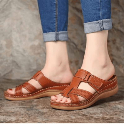 Women's Open-Toe Wedge Sandals with Cushioned Sole — Comfortable Summer Sandals for Everyday Wear & Travel | Koossa