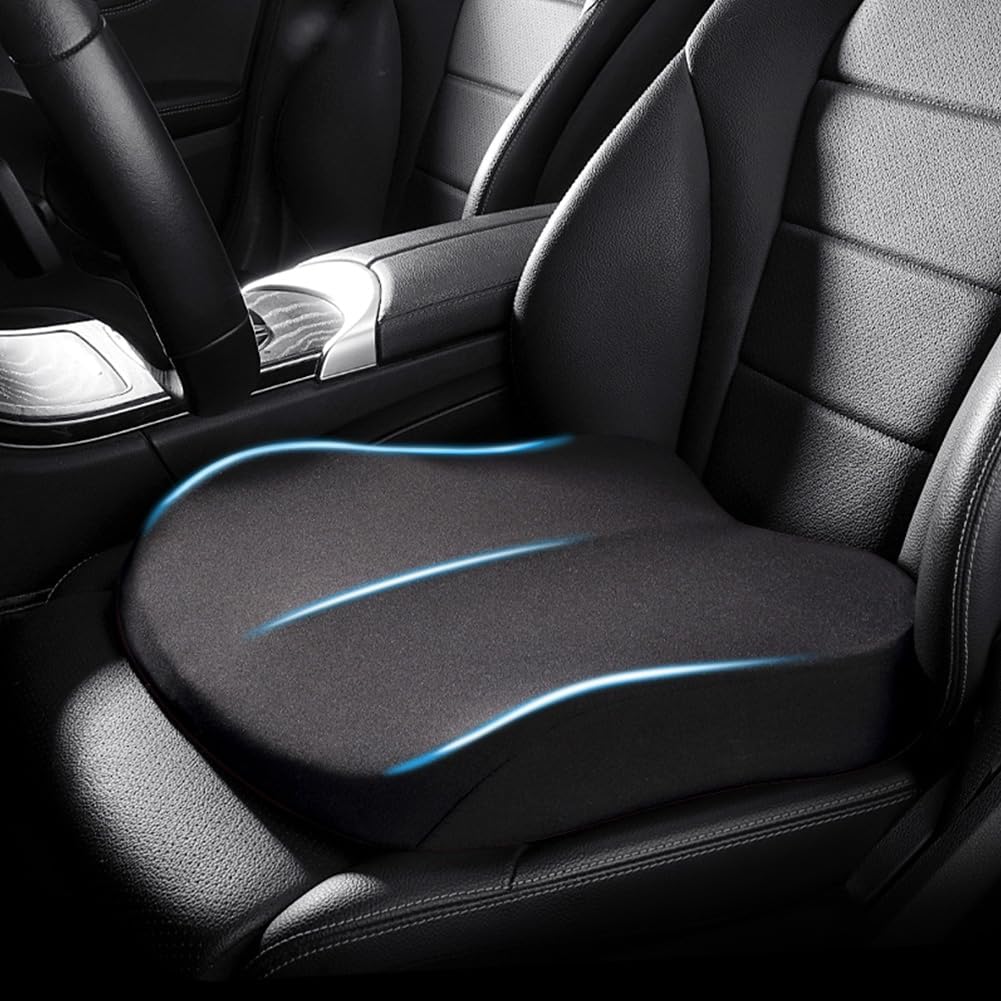 Memory Foam Car Seat Cushion Booster Wedge for Better Posture & Visibility 3-Inch Lift for Drivers Office Chair Support | Lonoma