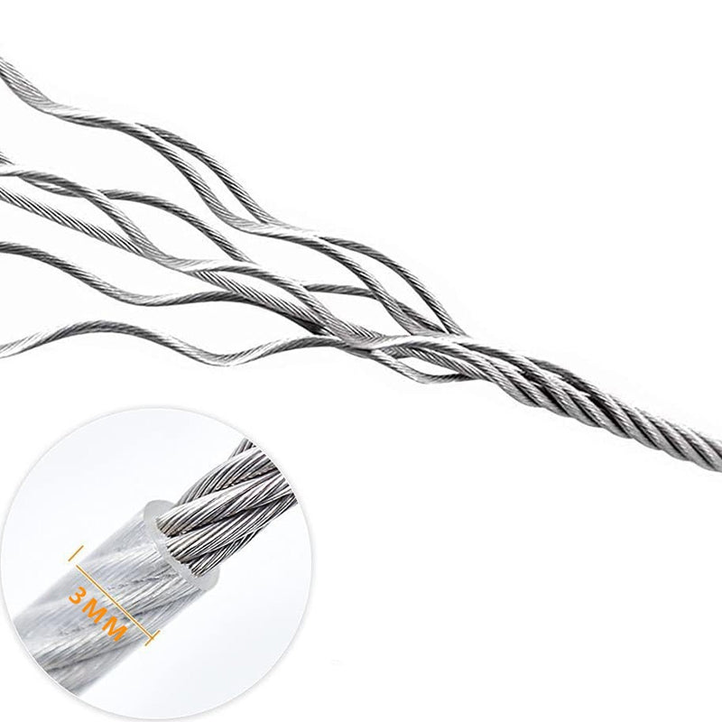 Longe d'attache en acier 3 mm anti-morsure pour chien jardin camping extérieur mousquetons robustes sécurisés | Koossa