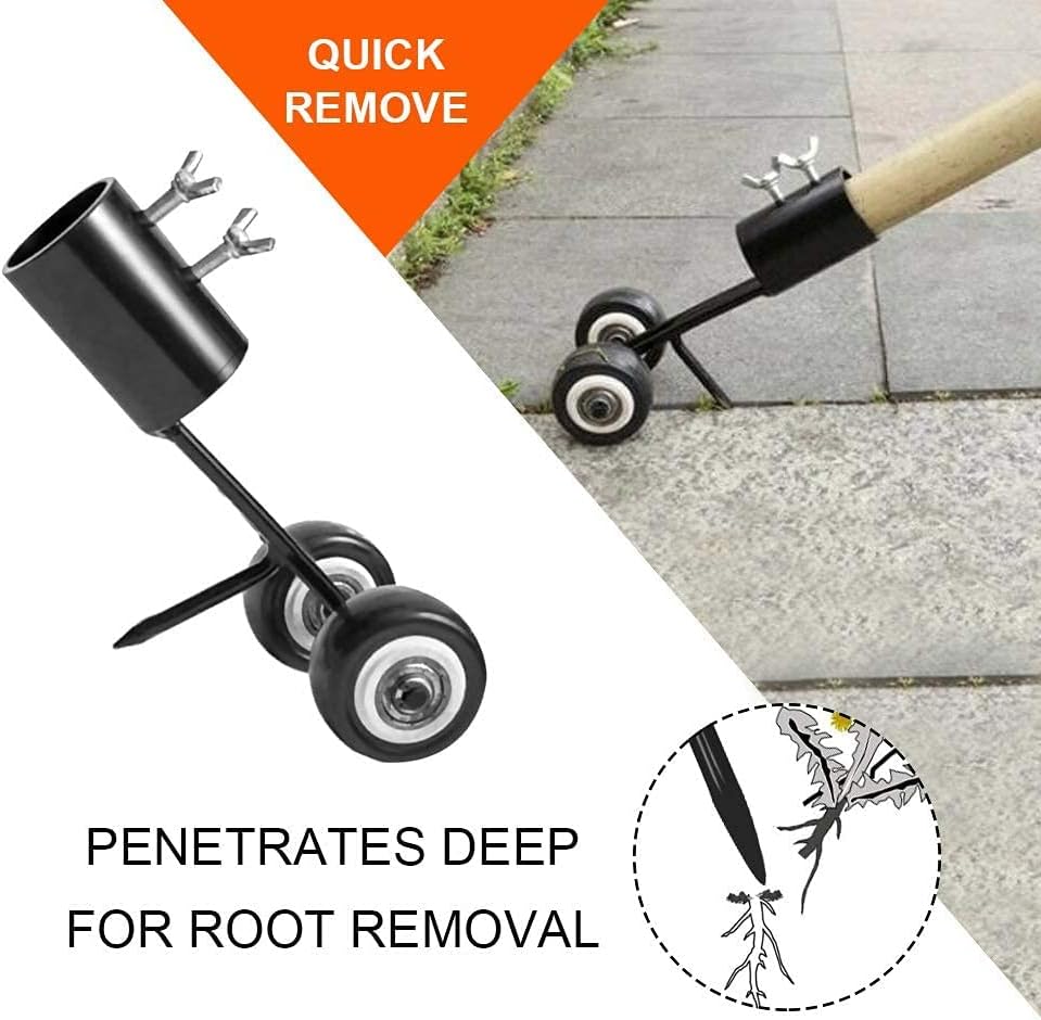 Rolling Weed Removal Tool for Paving Joints, Steel Crack Weeder for Driveways, Patios & Walkways, Stand-Up Manual Garden Scraper | Lonoma