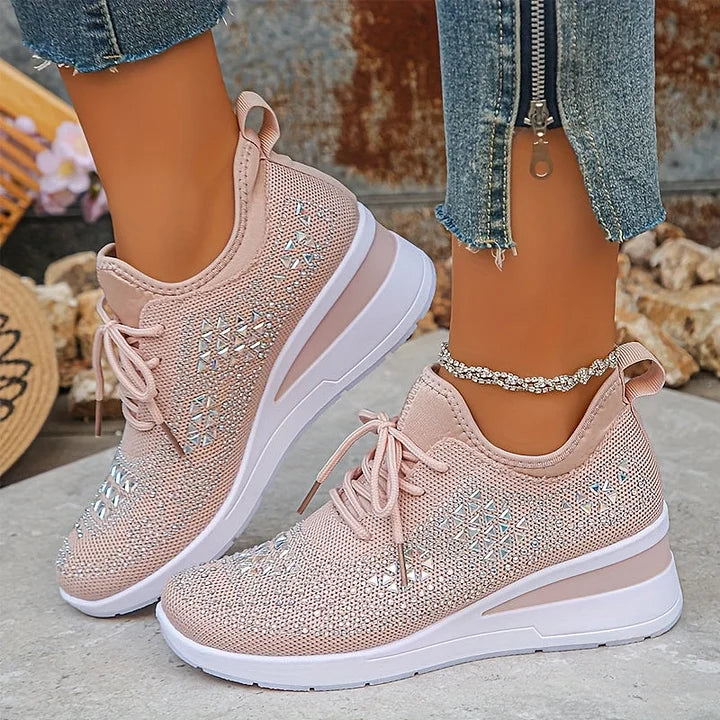 Women's Ergonomic Lace-Up Trainers in Premium Canvas with Cushioned Sole for All-Day Comfort | Koossa