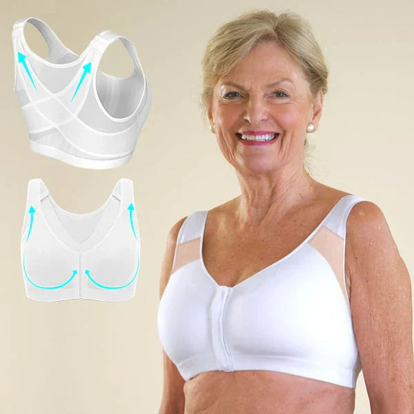 Women's Posture-Correcting Front-Fastening Wireless Bra — Everyday Comfort & Back Support for Mature Women | Koossa