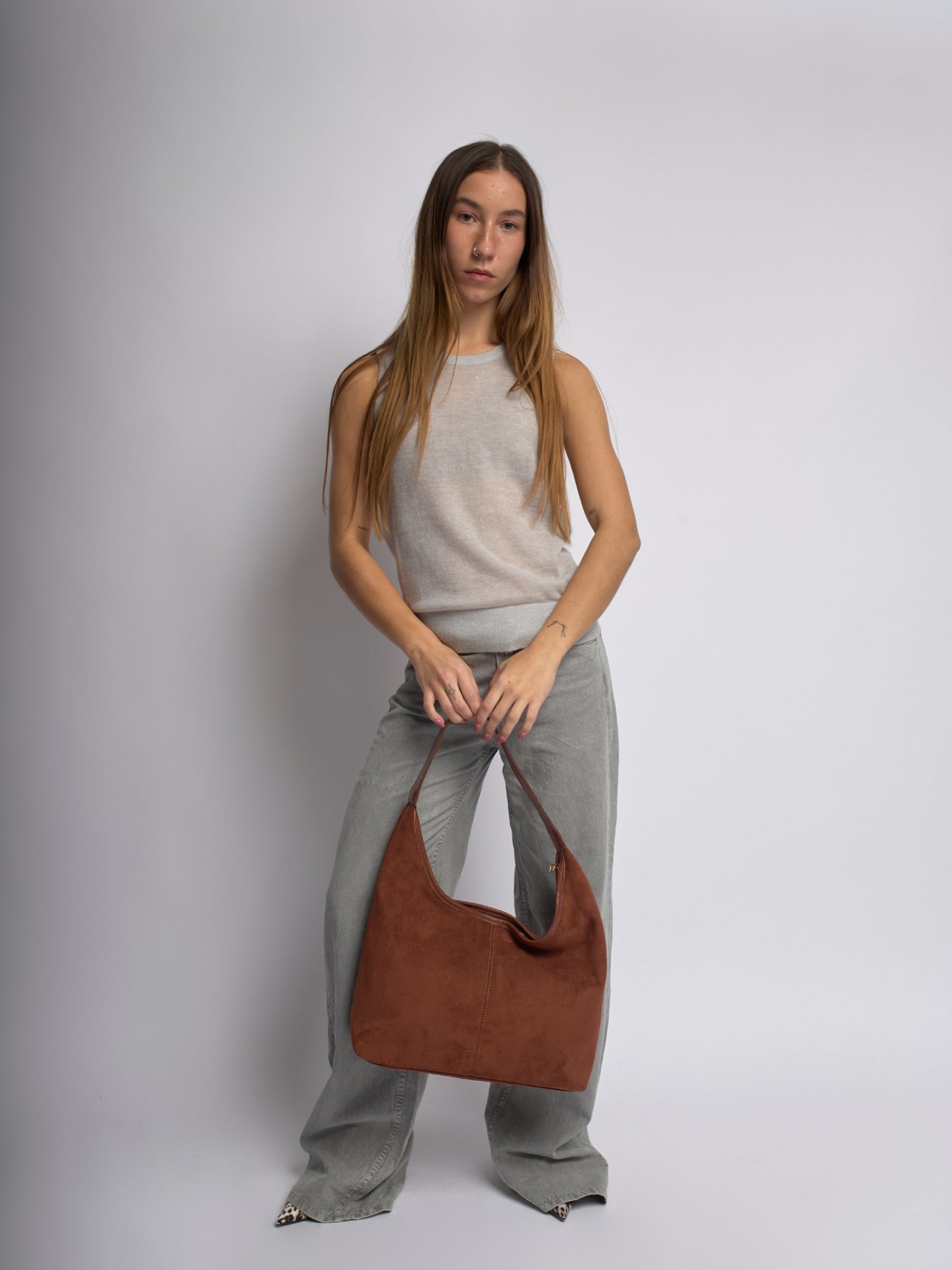 Slouchy Suede-Effect Hobo Bag with Single Shoulder Strap for Everyday Elegance and Effortless Winter Style | Koossa