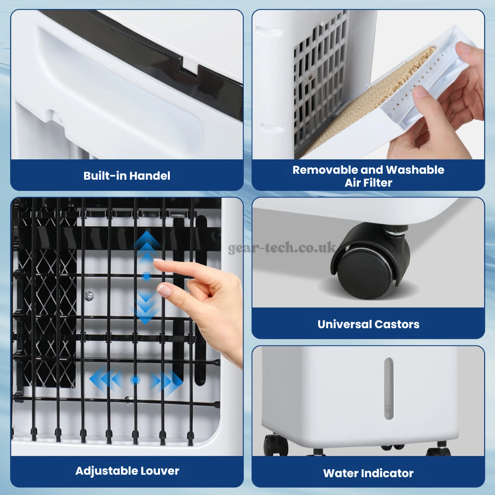 Rafraîchisseur d'Air Portable 3-en-1 avec Fonction Humidification et Ventilation pour Maison et Bureau | Koossa