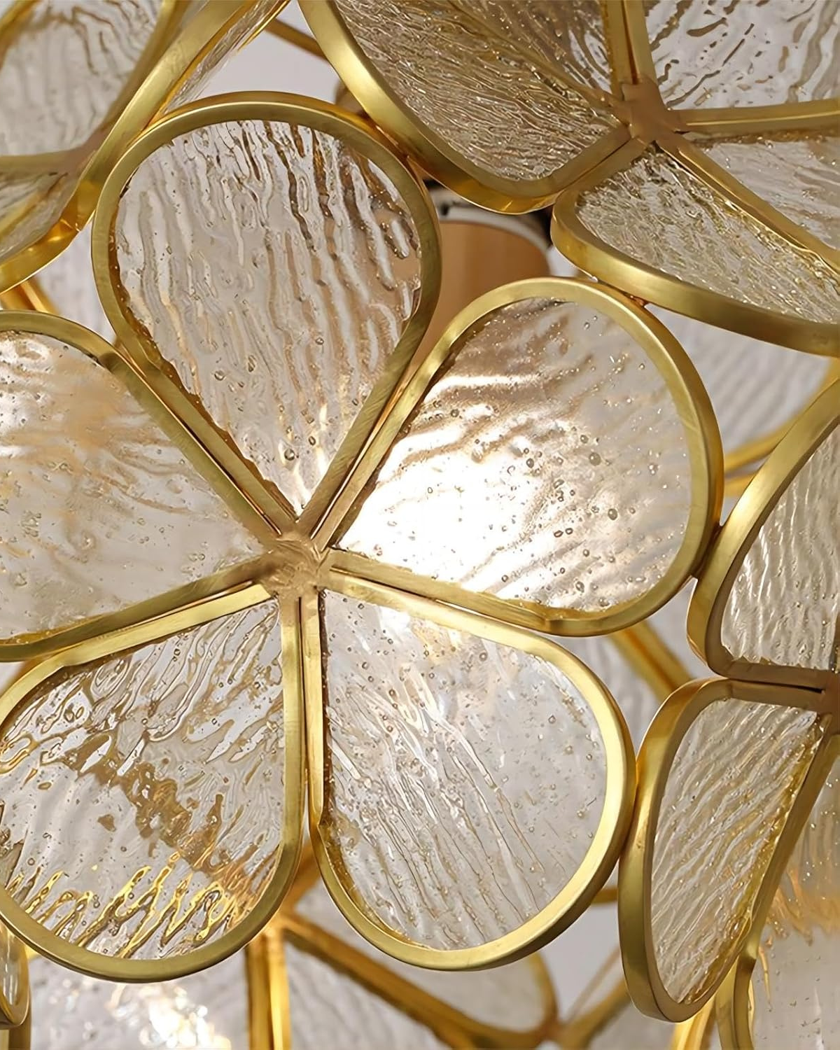 Flower Ceiling Light Flush Mount 8-Inch Gold & Acrylic LED Fixture for Bedroom Hallway Living Room Entry Modern Floral Design | Lonoma