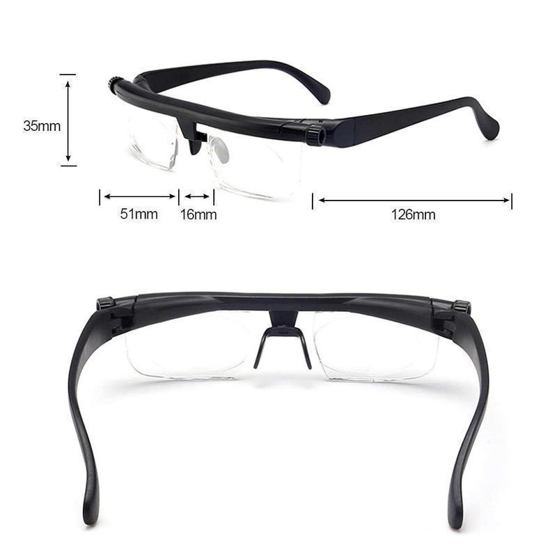 Lunettes à Dioptrie Ajustable Graduée Vision Nette Lecture Conduite Bureau Noir Unisexe Confort Léger | Koossa