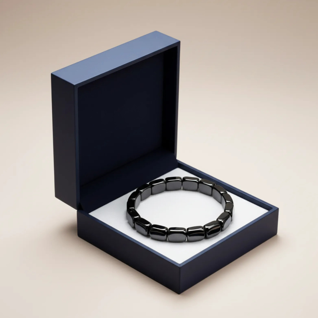 Men's Polished Black Beaded Bracelet — Elegant Wrist Accessory for Everyday Wear & Special Occasions | Koossa