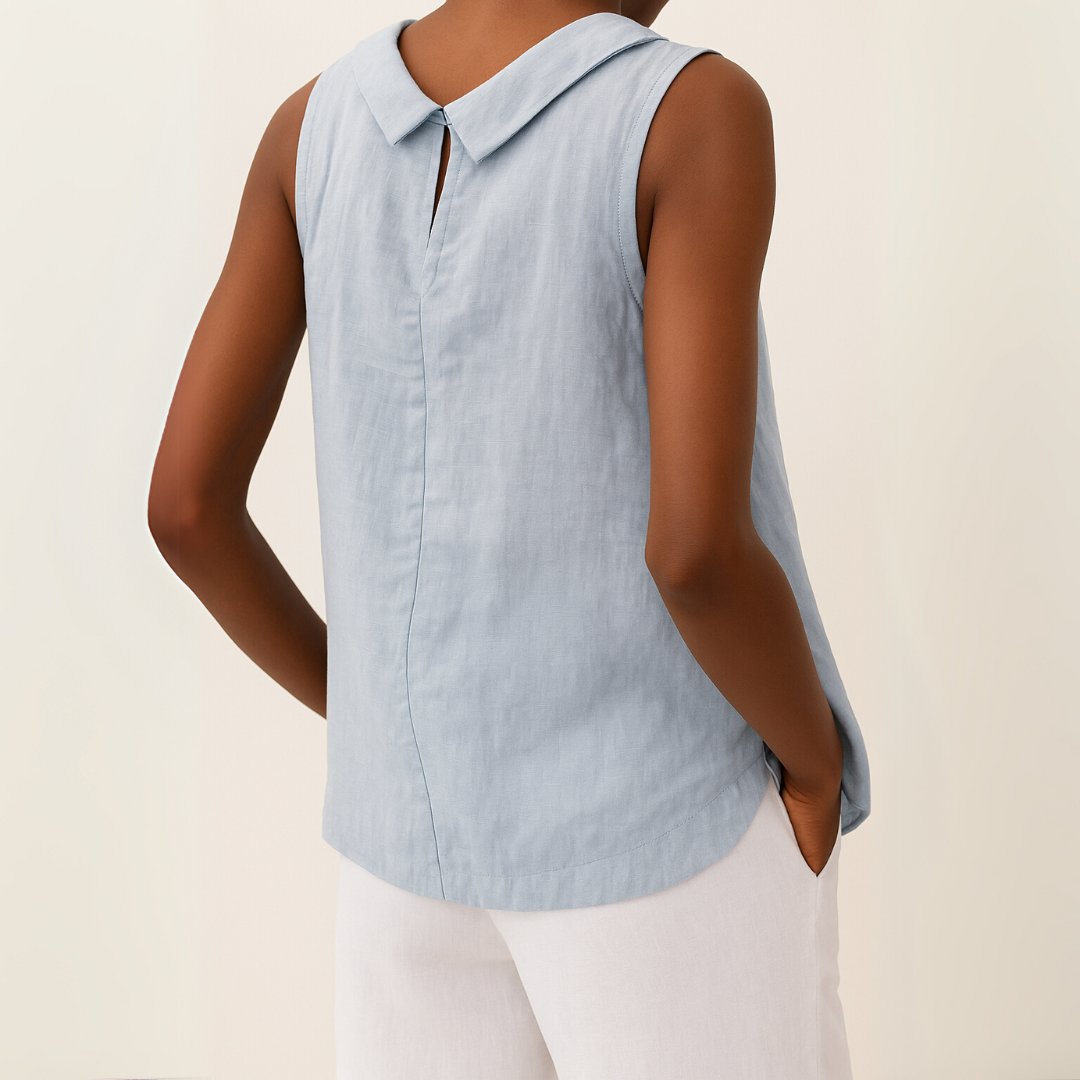 Women's Sleeveless Roll Neck Top in Soft Drape Fabric for Casual Elegance and Everyday Wear | Koossa